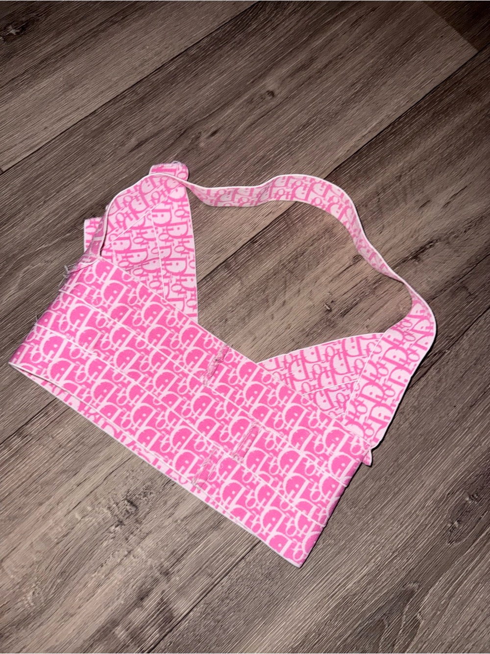 Pink Monogram Halter Top